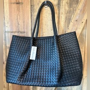NWT Lulu Dharma Black woven tote bag